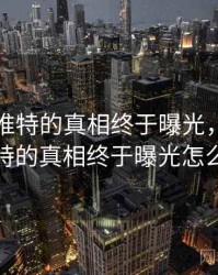 手机上推特的真相终于曝光，手机上推特的真相终于曝光怎么办