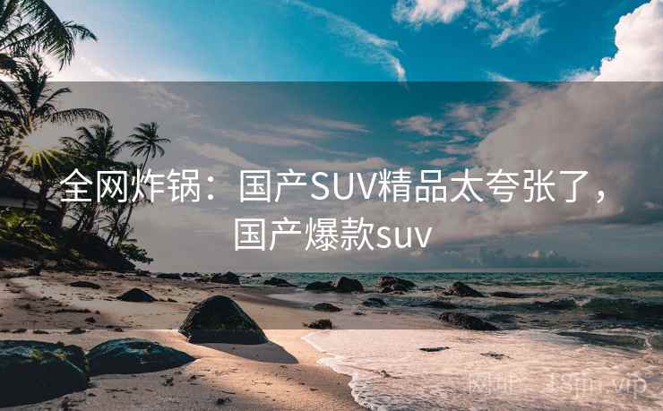 全网炸锅：国产SUV精品太夸张了，国产爆款suv
